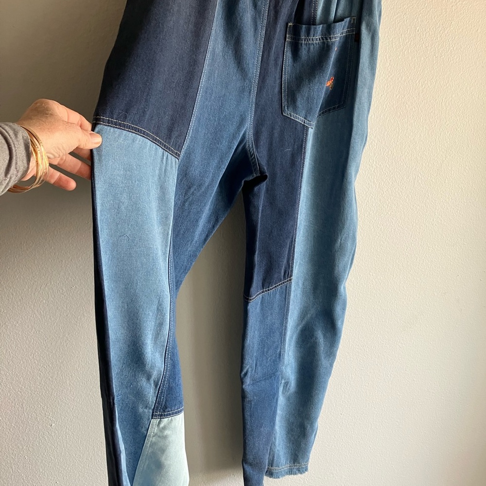 Democracy Patchwork Embroidered Jeans L - image 8